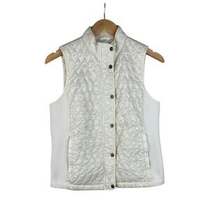 Talbots Quilted Detail Vest Jacket size Small Petite White